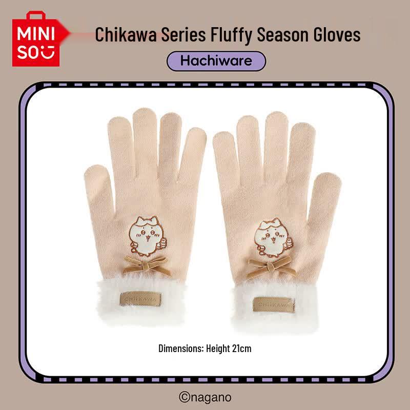 MINISO Chiikawa Hachiware Furry Winter Gloves