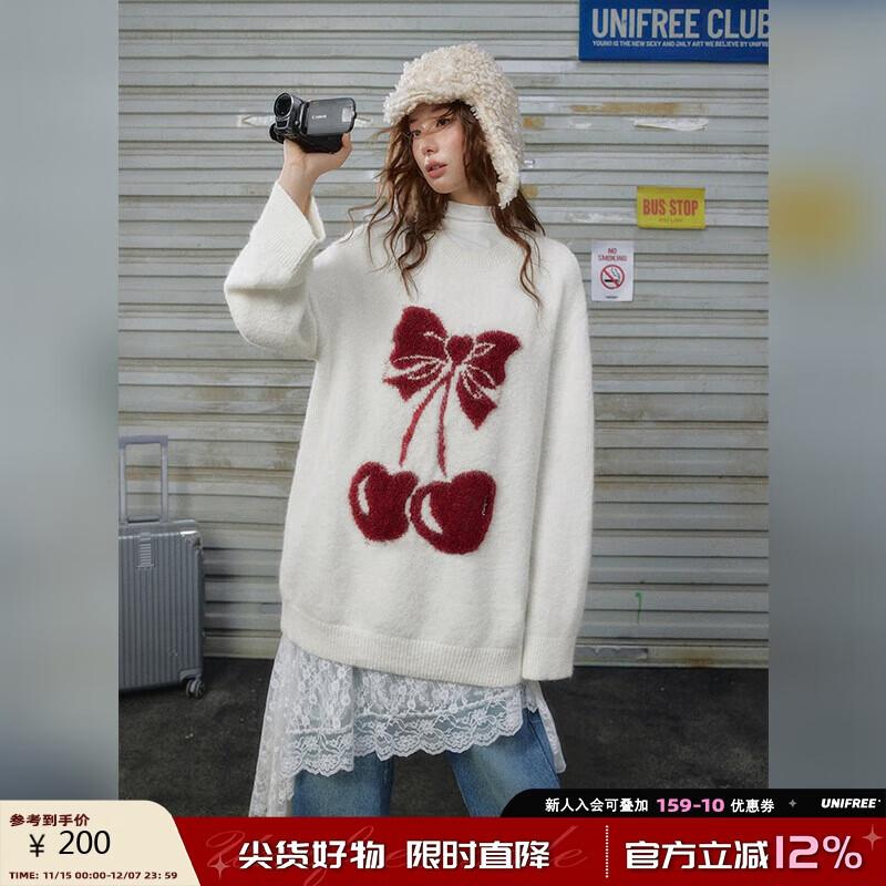 

UNIFREE American College Style Loose Crew Neck Sweater M