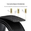 Goldlion Men's Automatic Buckle Leather Belt with Gift Box