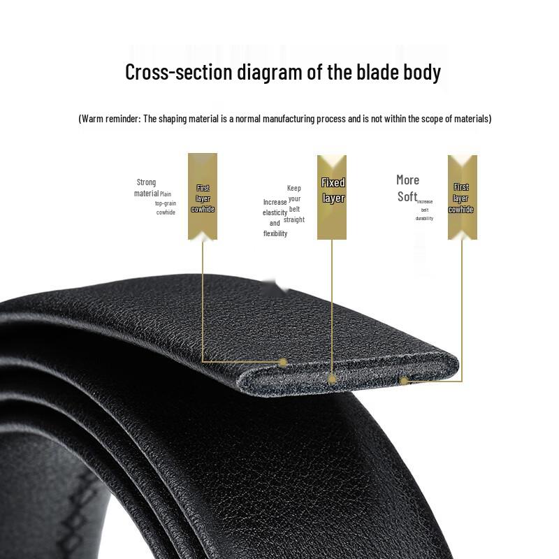 Goldlion Men's Automatic Buckle Leather Belt with Gift Box