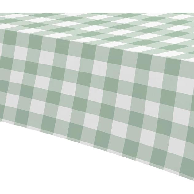 Sage Green Gingham Party Tablecloth Decorations, 3 Pack Green Checkered Disposable Plaid Party Supplies Tablecover, for Birthday Baby Shower Bridal
