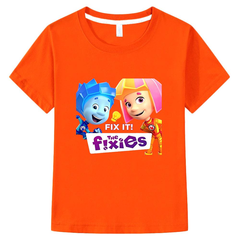 The Fixies 100% Cotton Children New Tees Funny Cartoon Print T-Shirt Girls Baby Boys Short Sleeve Kids Tops Anime T-shirts Summer Clothes
