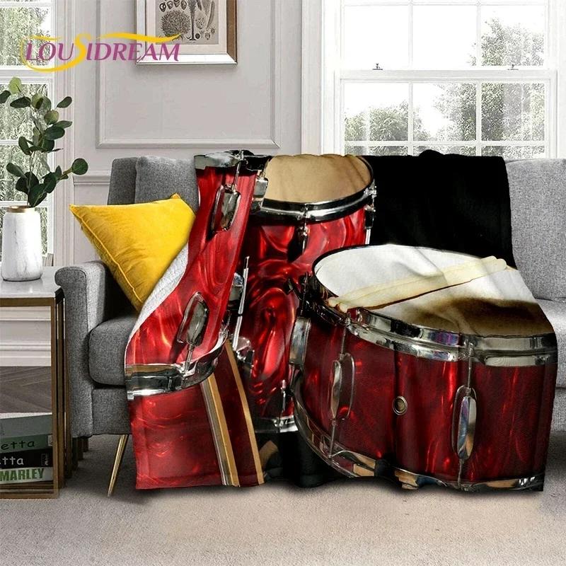 Drum Kit Stand Set with Soft Flannel Throw Blanket for Bed Sofa Bedroom Picnic Outdoor Leisure and Music Lovers Ideal Gift