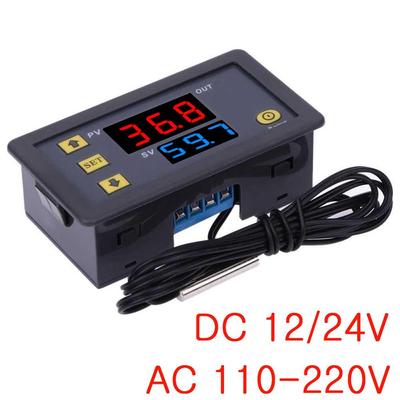 W3230 12V 24V AC110-220V 20A Digital Temperature Controller LED Display Thermostat Heat/Cooling Control Regulator Thermoregulator with Sensor Line