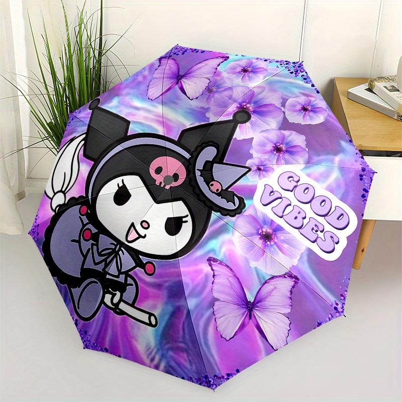 

Kuromi,Good Vibes Automatic opening and closing folding umbrella with 8 rib frame and compact travel design,perfect for all occasions | St