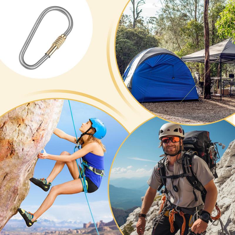 Screw Lock Carabiner Clip Titanium Keyring Caribeener Clips Quick Release High Strength Key Rings For Camping Traveling Outdoor