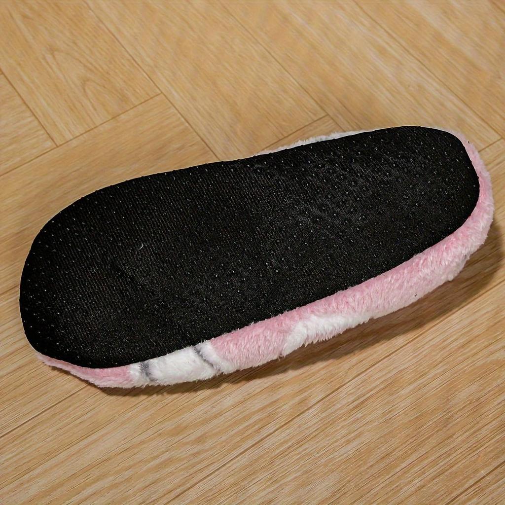 Women's Cozy Plush Heart Pattern Slip-On Slippers with Non-Slip Sole Warm Indoor Footwear for Home All-Season Comfort Floor Socks