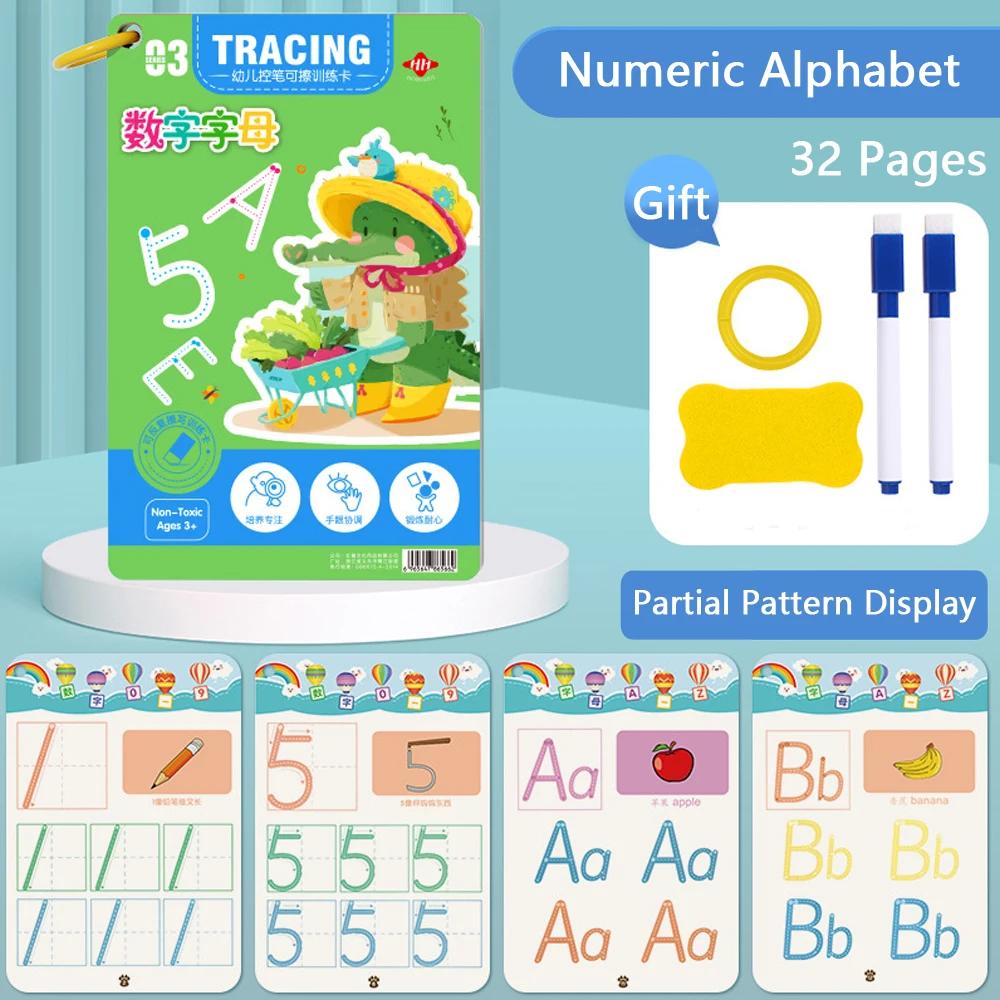 

Magical Tracing Workbook Reusable Pen Control plus Tracing Book designed for Children Calligraphy plus Drawing Instructive Montessori Playthings