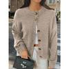 Casual Simple Button Long-sleeved Jacket Sweater for Women 2025 Autumn Winter