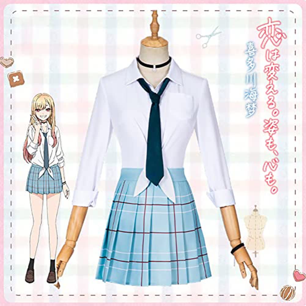 Sono Bisque Doll Wa Koi Wo Suru Kitagawa Marin Cosplay Kitagawa Marin Cosplay Uniform Set with Tie and Cosplay Perfect for Anime School Adult