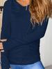 Womens Long Sleeve Thumb Hole T Shirt Crew Neck Ruched Casual Top