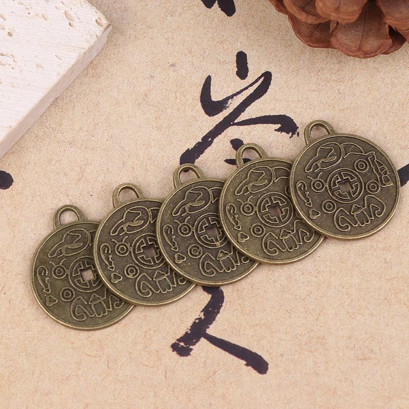 1/3/5Pcs Chinese Taoism Ancient Coin Pendant Necklace Exorcising Evil And Demon Enhancing Luck With Amulet Coin Jewelry