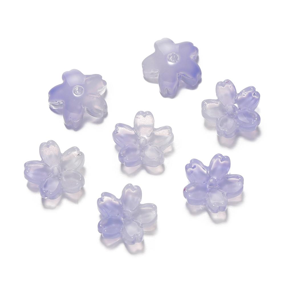 10Pcs/lot Glass Gradient Beads Cherry Blossom Scattered Beads Handcrafted DIY Production Jewelry Craft  Bracelet Accessories