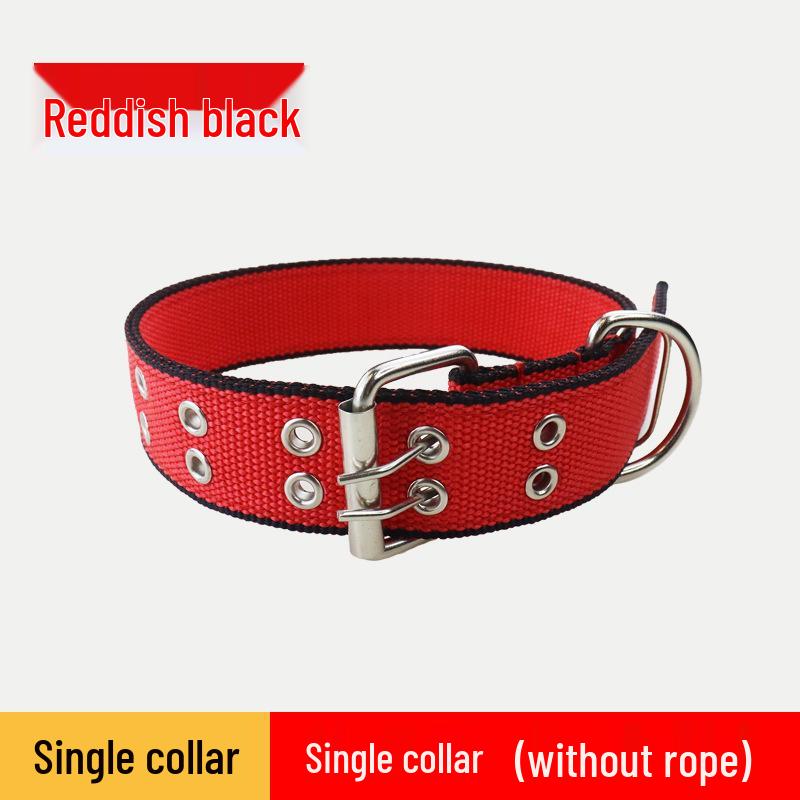 Adjustable Leather Dog Collar with Anti-Escape Double Buckle for Small, Medium, and Large Dogs