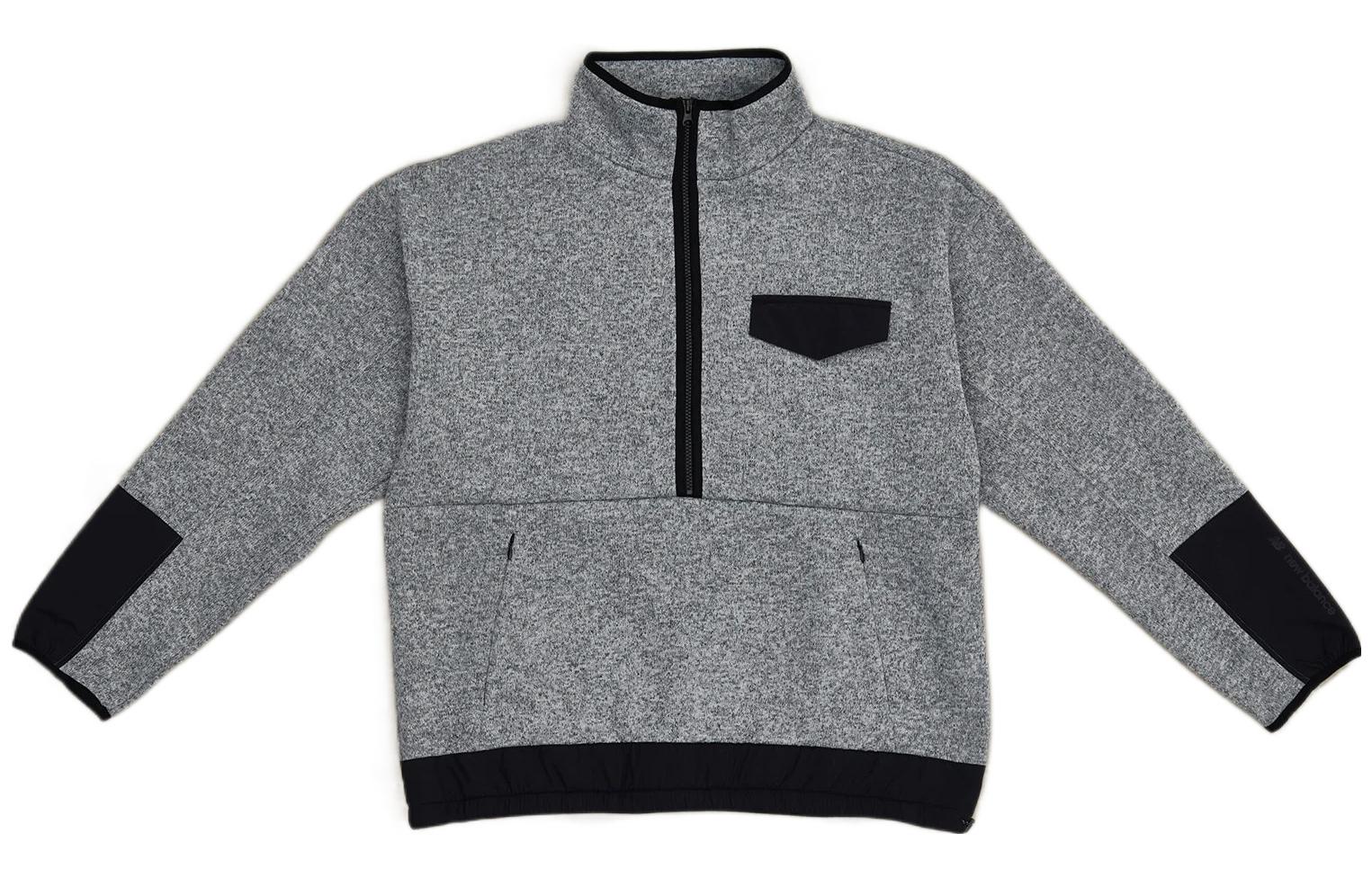 New Balance Sweatshirts Men s Gray Stand Collar Moderate AMT25005-DG2 L