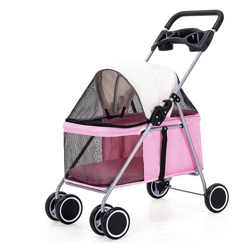 Kitty Teddy Portable Pet Stroller: Lightweight, Folding, Car-Mounted for Small Pets