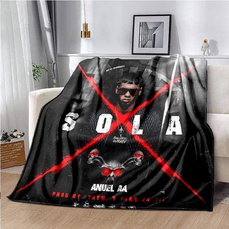 Anuel AA Rapper Hip Hop Singer Blanket Sofa Office Hiking Picnic Super Soft Quilt Fashion Flannel Throws Blanket birthday Gift
