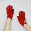 Cosplay Santa Gloves Winter Full Finger Bells/White Cuffs Decor Gloves for Teens