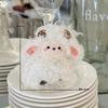 Sleeping Sheep Plush Pendant Cute Fluffy Ruffle Collar Mini Cartoon Stuffed Ornament for Crossbody Bag Decor Gifts for Teens