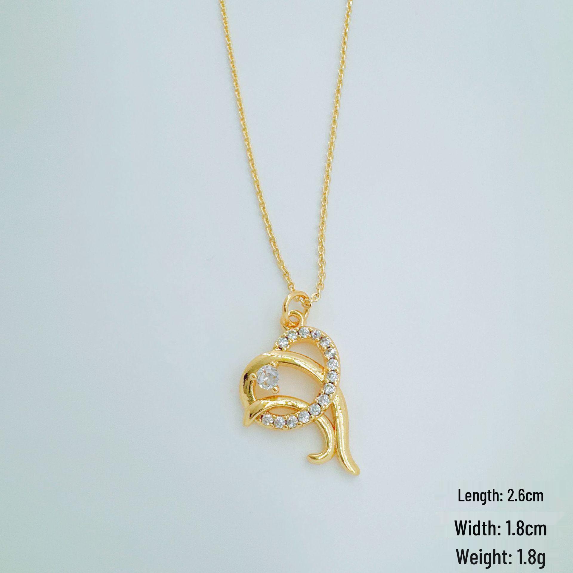 Zircon Inlaid Gold-Plated Dolphin & Fish Necklace Pendant