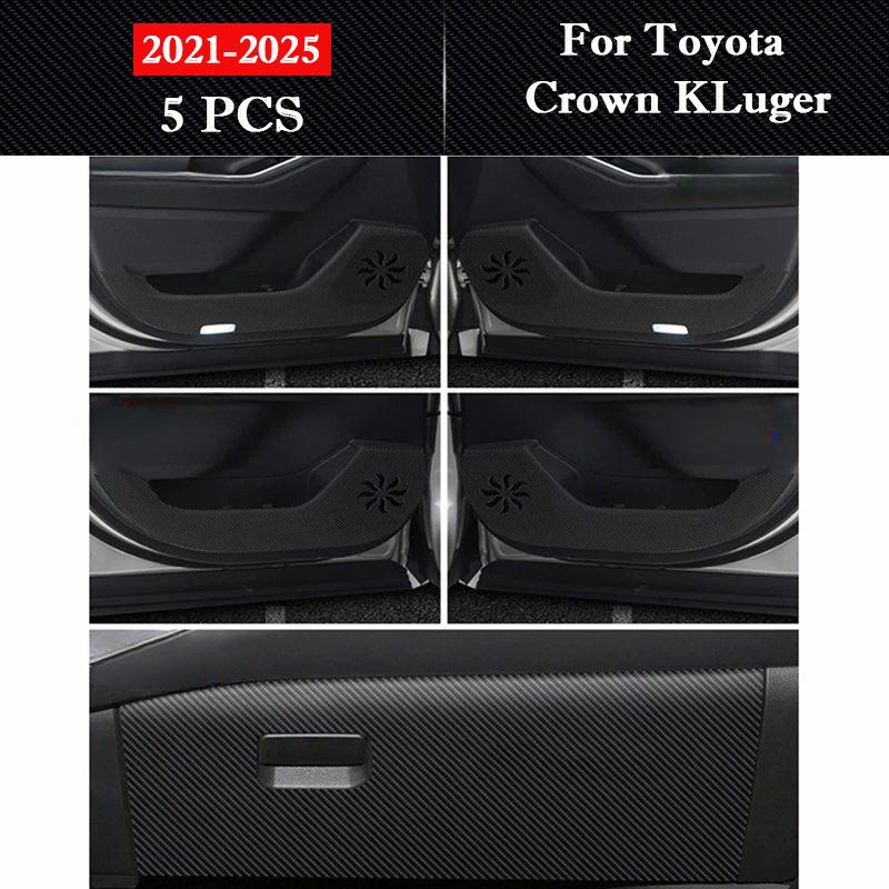 For Toyota Crown KLuger 2026-2026 Car Door Anti Kick Pad Glove Box Protection Stickers Scratch Resistant Film Auto Accessories