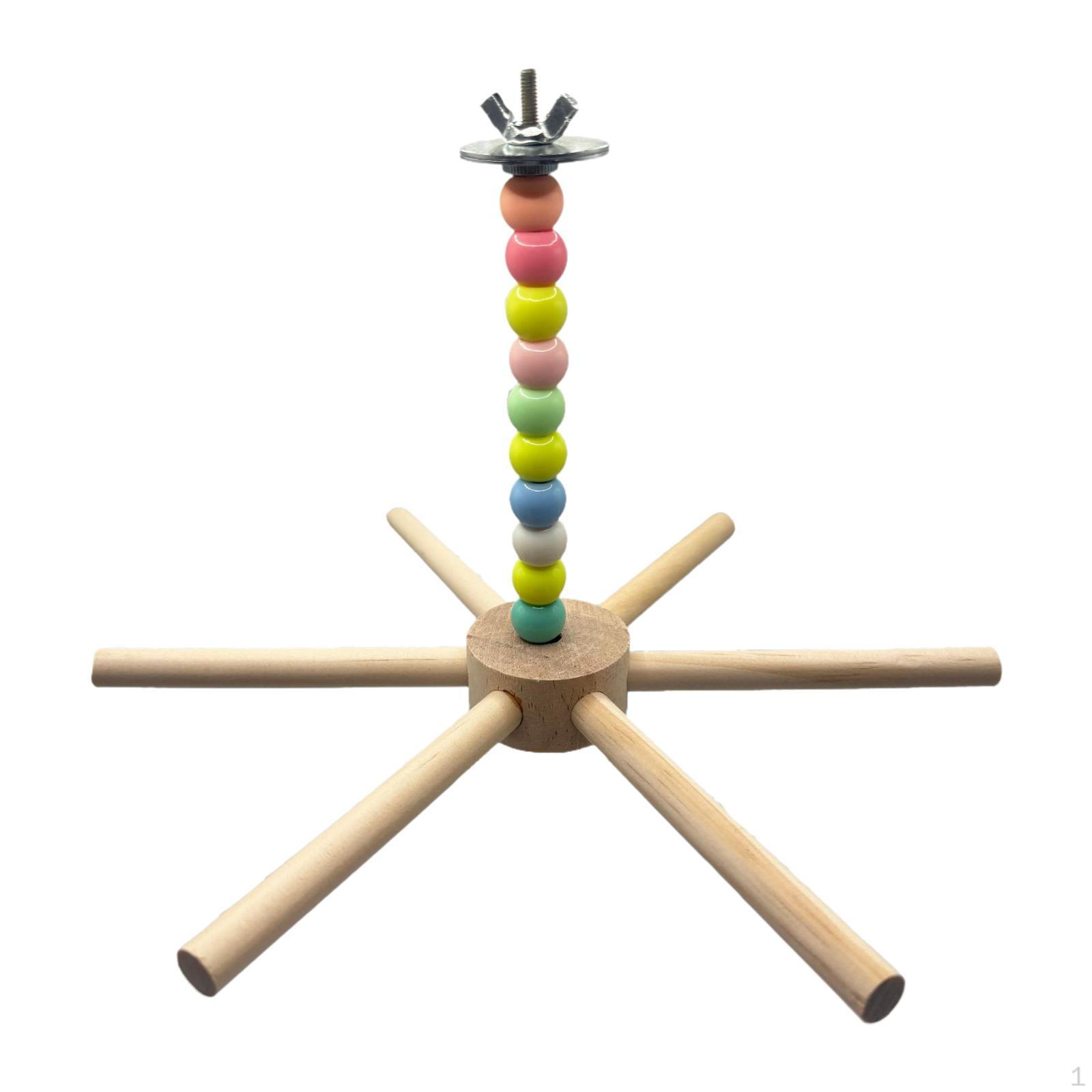 

Вращающаяся подставка-жердочка для птиц, аксессуар для клетки, простая установка, упражнения, деревянная, интерактивная