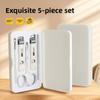 New Dopamine 5-Piece Manicure Set Stainless Steel Beveled Flat Nose Anti-Splash Nail Clippers for Professional Home Use