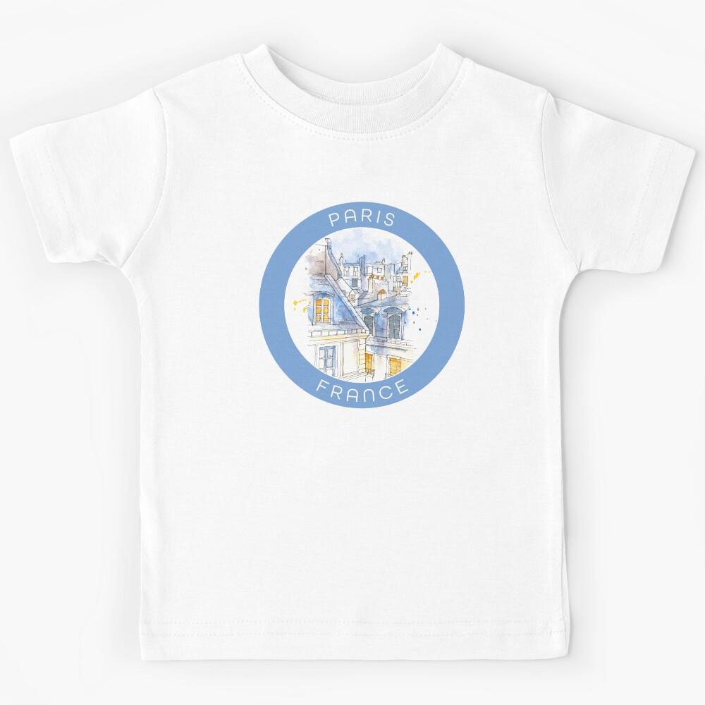 Paris Rooftops Watercolor Kids T-Shirt 150