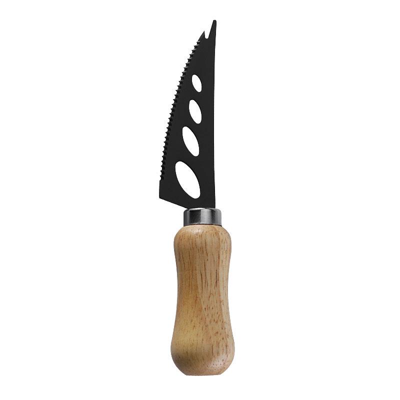 Rubber Wood & Stainless Steel Cheese Knife Set with Butter Spreader and Table Knife
