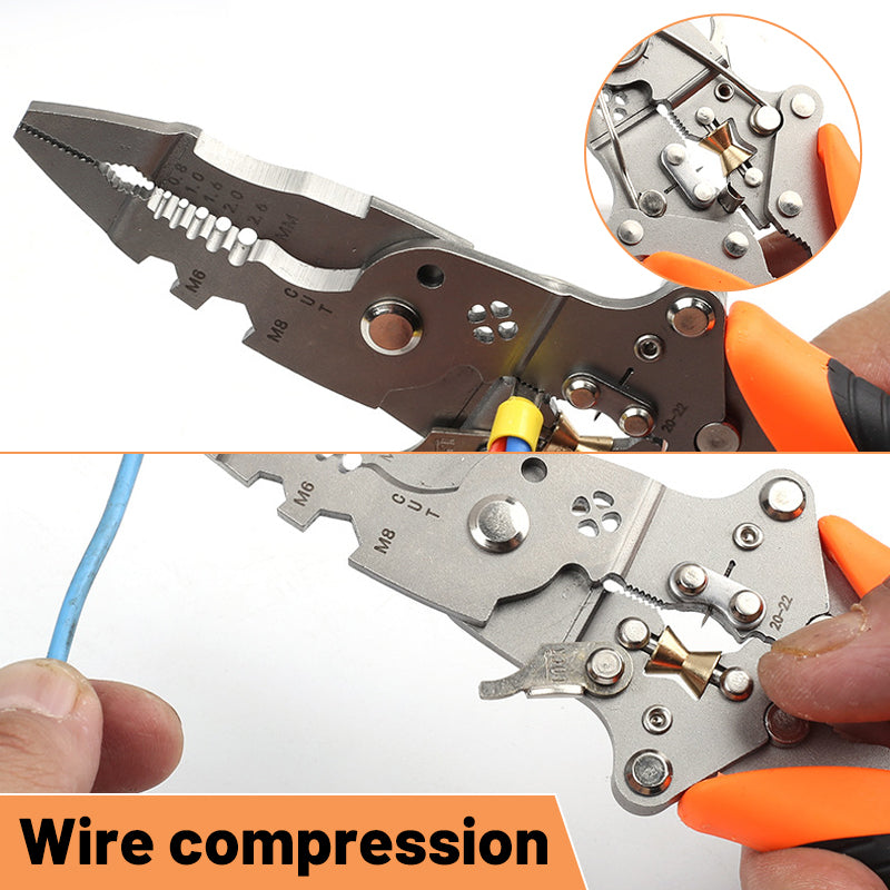 Multi-Function Folding 14-in-1 Wire Stripper Wire Cutter,  Labor-Saving Electrician Pliers, Crimping Pliers,Hand Compact Tools