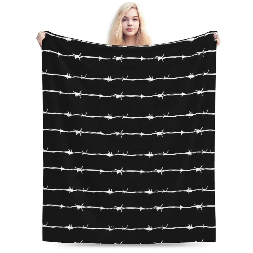 Barbed Wire Blanket Soft Warm Flannel Throw Blanket Cover for Bed Living Room Picnic Travel Home Couch