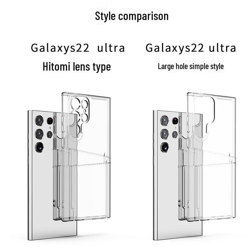 Samsung S22 Ultra Dual Card Anti-Fall Transparent Protective Case with Four-Corner Airbag