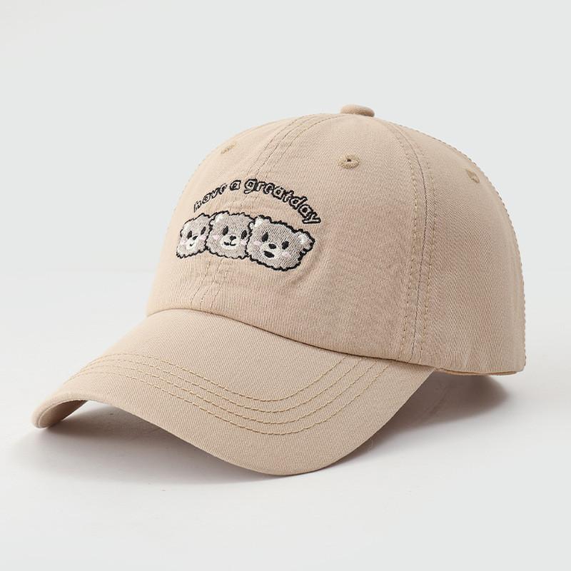 New Cartoon Bear Embroidered Baseball Cap With Sun Protection For Spring And Summer Wear