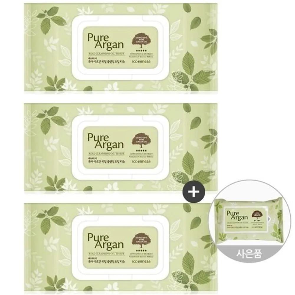 KWAILNARA Ecoenier Pure Argan Real Cleansing Oil Tissues 230 Sheets (70 sheets x 3 packs + 20 sheets)