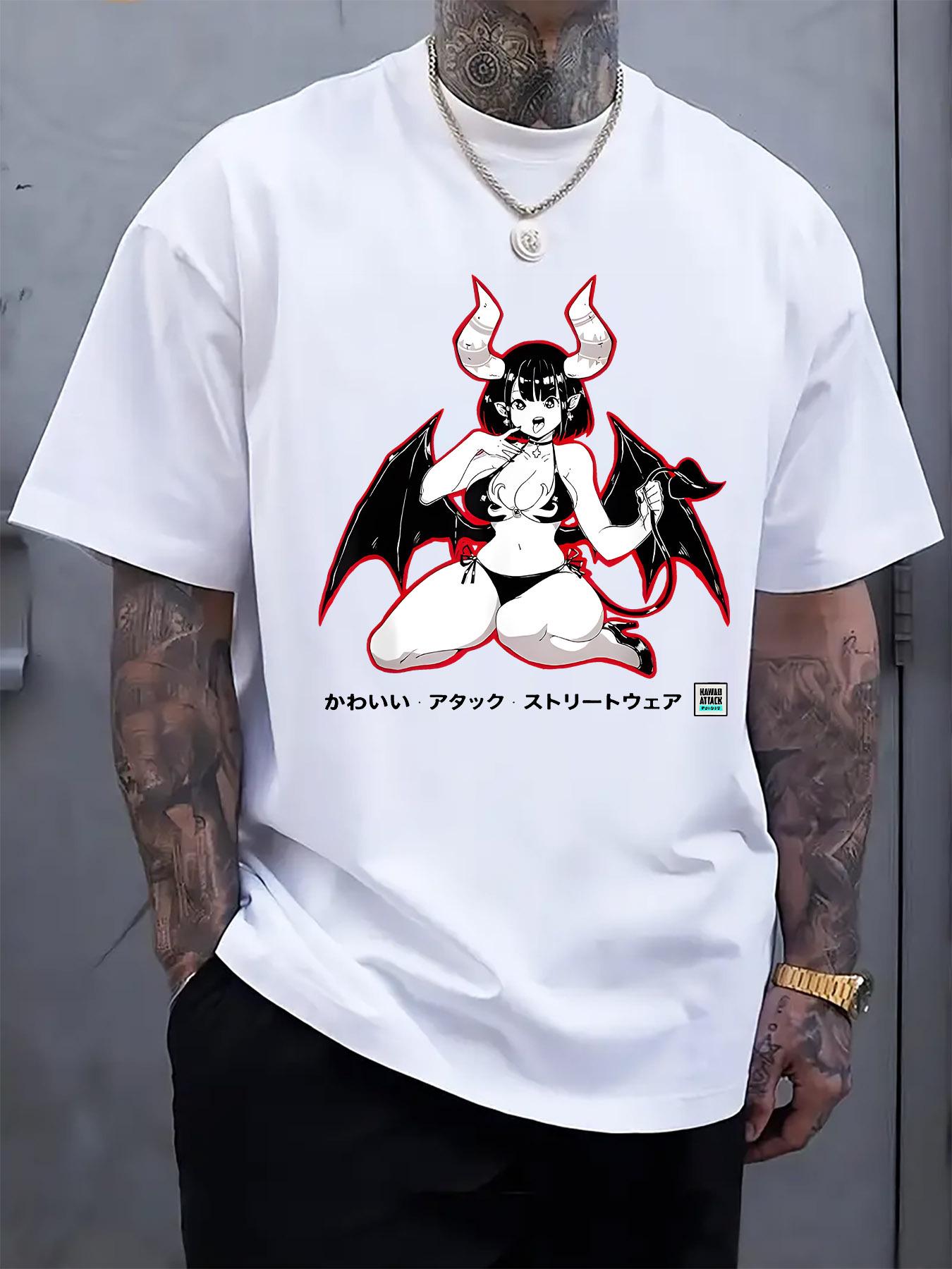 Casual Devil & Angel Graphic T-shirt - Short Sleeve XL