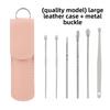 6-Piece Stainless Steel Earwax Remover Set with Leather Case