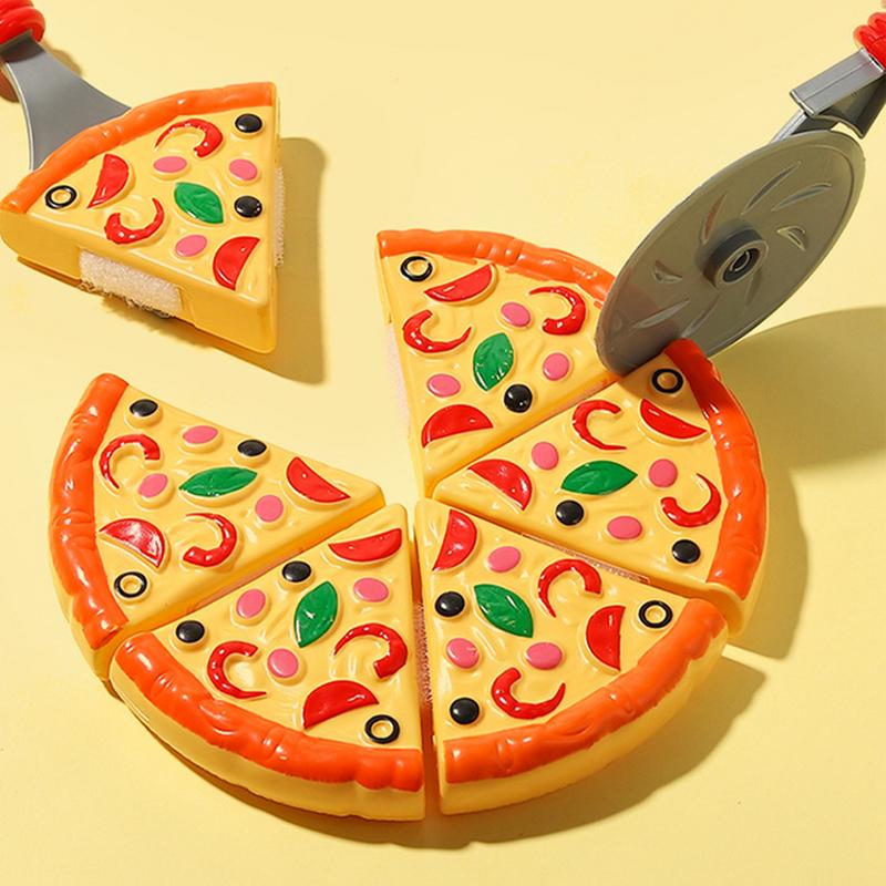 Simulation Kitchen Toy Pizza Cutting Set Food Educational Playset Interactive Pretend Play Cooking And Cutting Toys Kids Games
