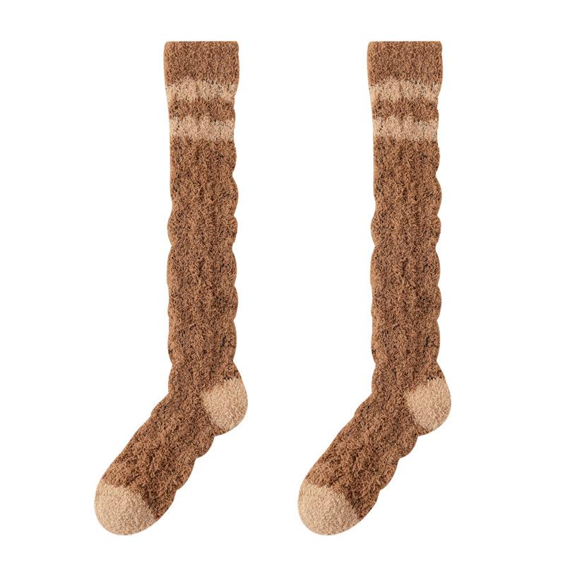 Female Winter Thickened Warm Sleeping Home Floor Long Leg Socks