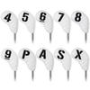 Set of 10 Golf Iron Covers, Magnetic Wedge Covers, and Club Headcovers (4-9, P, A, S, X) with White Synthetic Leather and Golf Course Pattern
