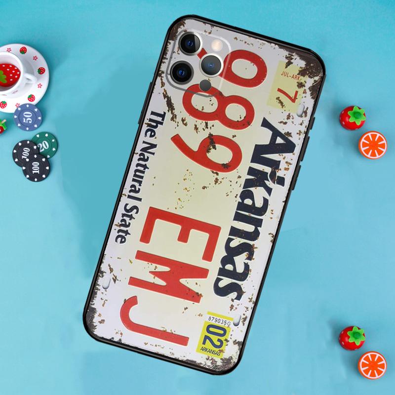Retro Vintage License Phone Case For iPhone 17 Air 16 15 14 13 12 11 Pro Max 12 13 Mini 15 16 Plus 16e Cover Funda