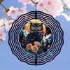 2D Metal Owl Mandala Wind Spinner for Outdoor Garden Courtyard and Home Decor Moonlight Hanging Wind Chime No Power Required Easy To Install