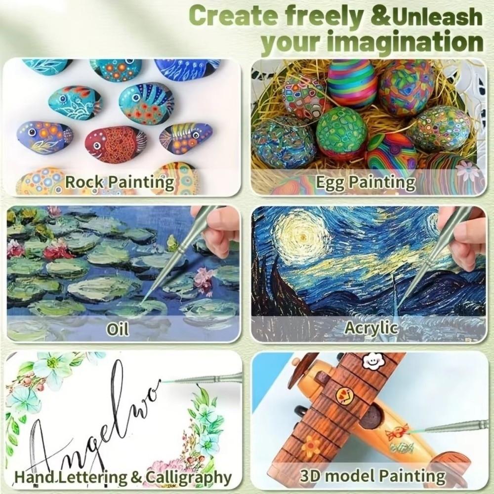 11pcs Acrylic Digital Oil Painting Pen Watercolor Drawing Pen Miniature Paint Brushes  Crafts Models