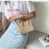 Woven Bag 16*8*13.5cm Flower Handbag Grass Bag Straw Weaving+Pu Shoulder Bag For Daily Use Women'S Fashi Casual Outfit