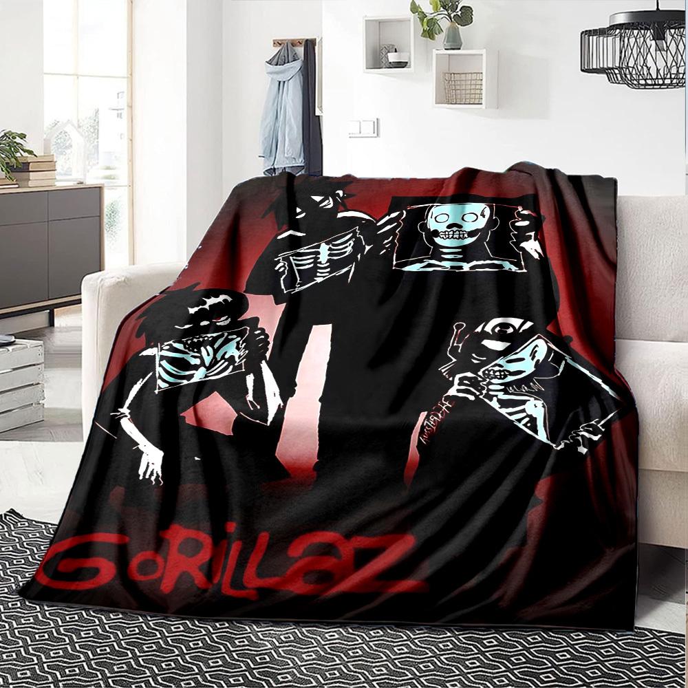 1pc Gorillaz Cartoon Throw Blanket Soft Flannel, Cozy All Season Polyester Perfect for Home, Office