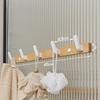 Bathroom Pendant Towel Holder Shower Rack Solid Wood Bathroom Shelf Shampoo Shower Gel Corner Holder Towel Bar Mobile Phone Rack