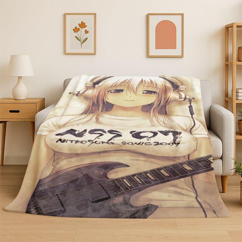 Cute Girl Super Sonico Cartoon Soft Flannel Throw Blanket,Cozy Blanket for Bed,Couch,Sofa,Bedroom,Living Room,Travel,Picnic Kid