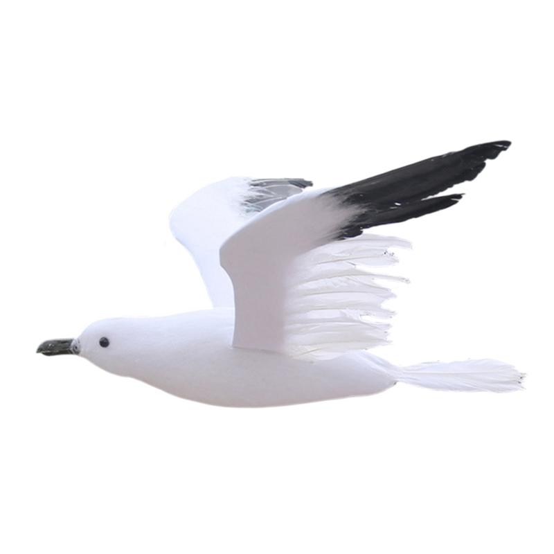 Simulated Feathered Seagulls Bird Sculpture Hanging Garden Ornament For Outdoor Balconies Wedding Parties Decoration