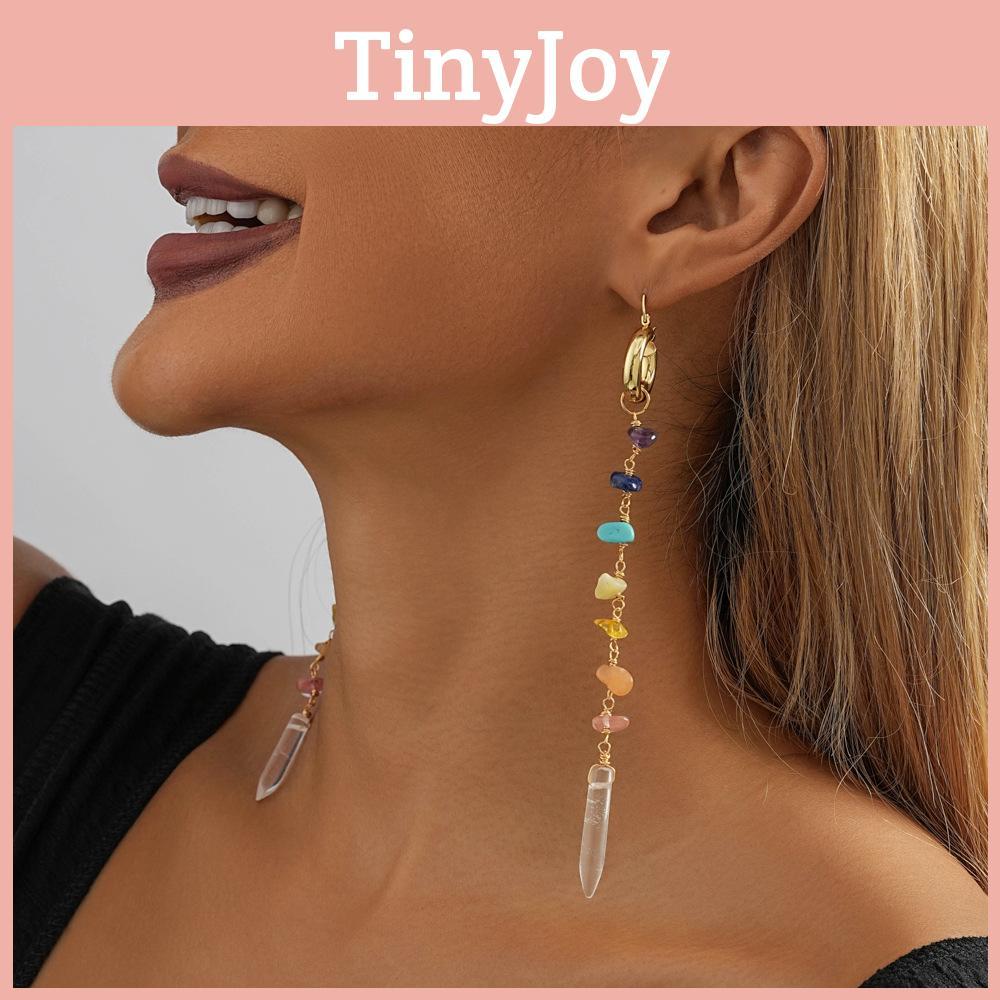 Stylish Fall 2023 Fashion Colorful Irregular Natural Stone Earrings For Women Urban