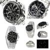 Chronograph 100m Waterproof Metal Band Watch (SND367, Black)