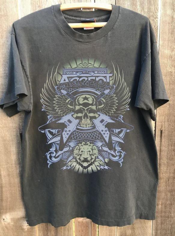 Accept 2010 US Tour Graphic Rare Design Charcoal Unisex T shirt S5XL WA4482 Unisex T-Shirt S